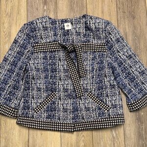 Cabi Chic Blue and Black Tweed Jacket